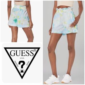 NWT $ 69 Guess Women XS abstract Floral Print Carlie Shorts w zip pockets